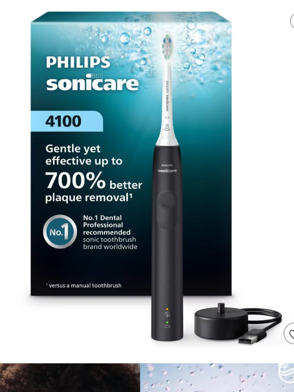 New Philips Sonicare 4100 Plaque Control Rechargeable Electric Toothbrush
